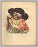 Emperor Menelik as a monster, holding a naked woman